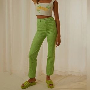 Peppermayo Electric Avenue Pants in Lime Wave
